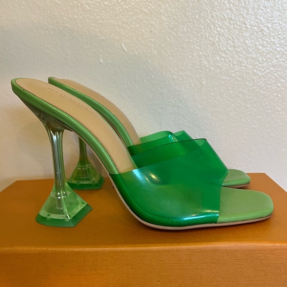 TONY BIANCO Serri Sandal in Vinylite & Lime Nappa - Picture 7 of 12